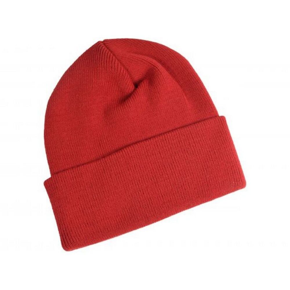 Unbranded Childrens/Kids Knitted Turned Up Cuff Beanie / Wine
